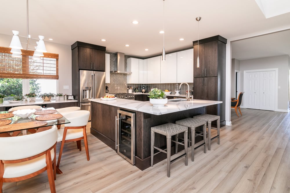 contrasting kitchen design